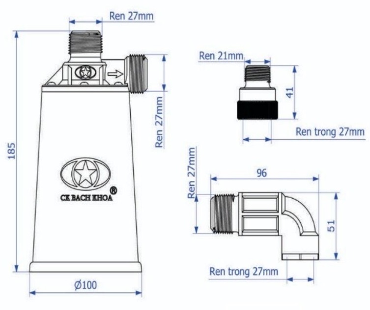 Kích thước phao cơ thông minh Bách Khoa